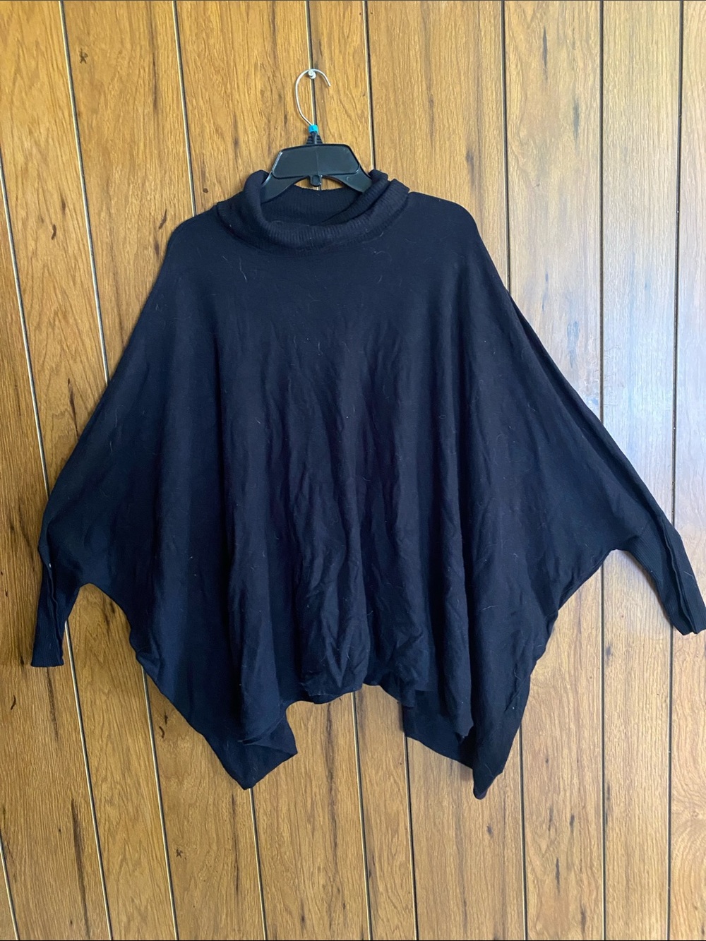 Alfani Black Draped Poncho Cape
